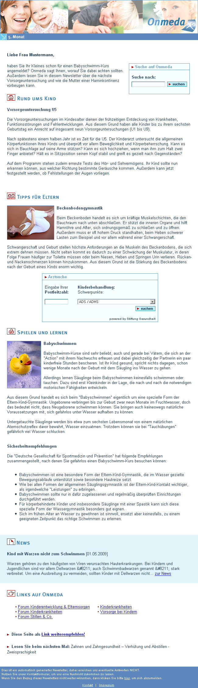 Schwangerschaftsnewsletter