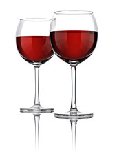 Zwei Gl�ser Rotwein