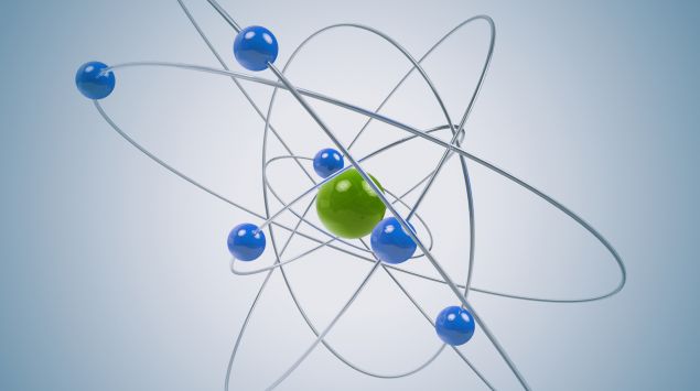 Grafische Darstellung eines Atoms.