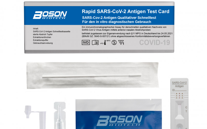 Das Testkit von Boson gibt es ab dem 9. März zu kaufen. Foto: Löwe Medizintechnik