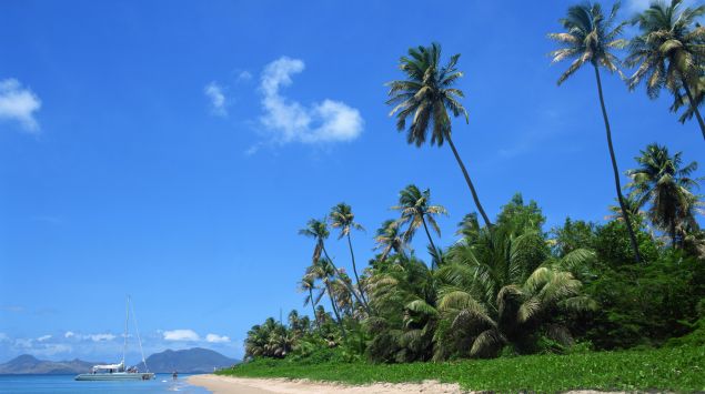 Das Bild zeigt eine Insel in der Karibik.