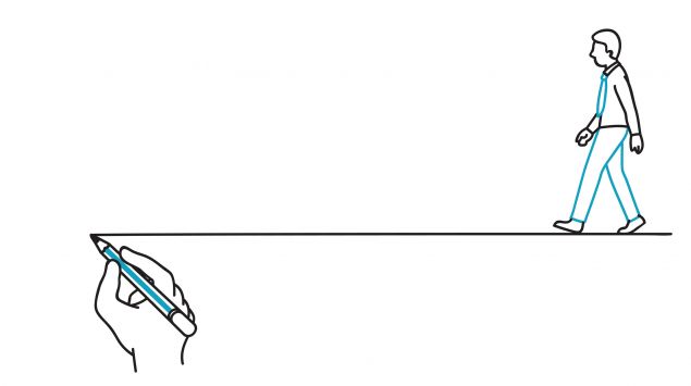 Illustration eines gezeichneten Strichs, der als Leitlinie dient