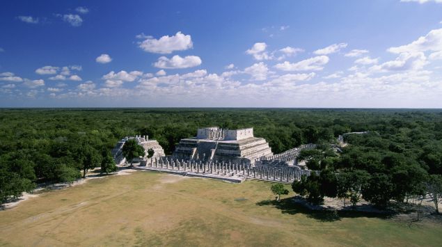 Das Bild zeigt einen Tempel in Mexiko.