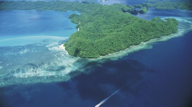 Das Bild zeigt eine Insel im Pazifik.