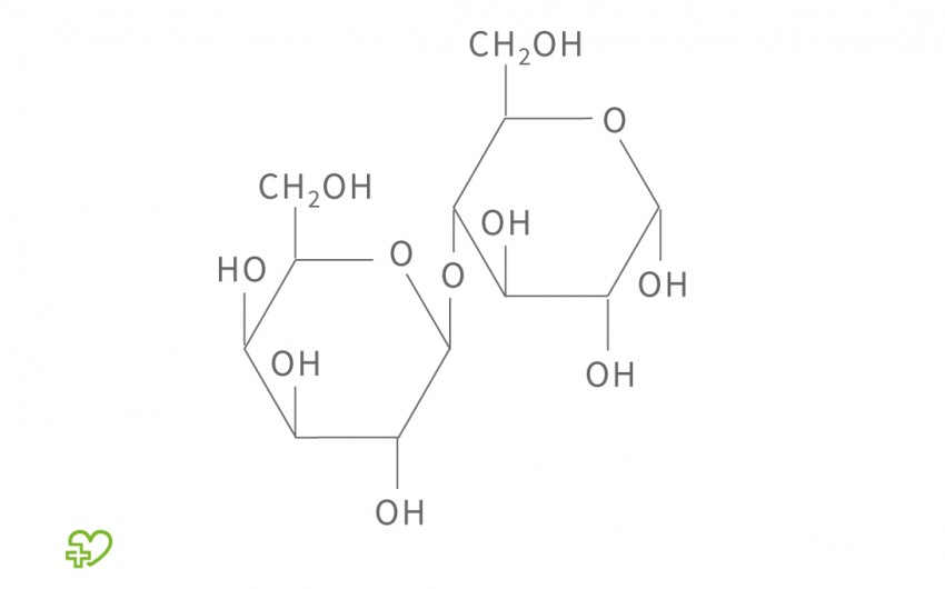 Chemische Formel für Laktose.