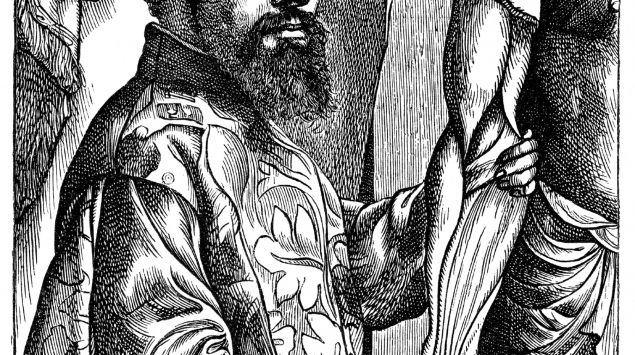 Man sieht eine Zeichnung von Andreas Vesalius.